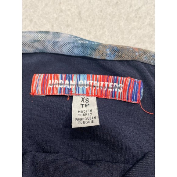 Urban Outfitters UO Liza Ruched Mini Skirt XS Black Blue Galaxy Celestial Planet - Picture 8 of 13